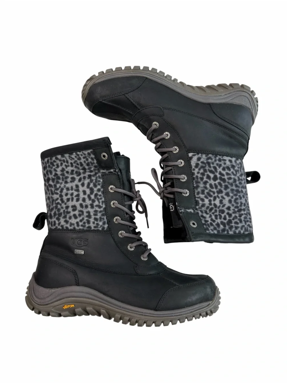 Ugg Adirondack II Exotic Waterproof Black Leopard Print Size 11